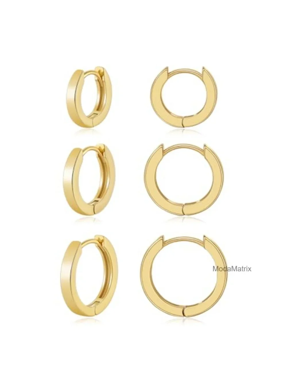 3 Pair Gold Huggie Hoop Earrings Set for Women Small Hoops
